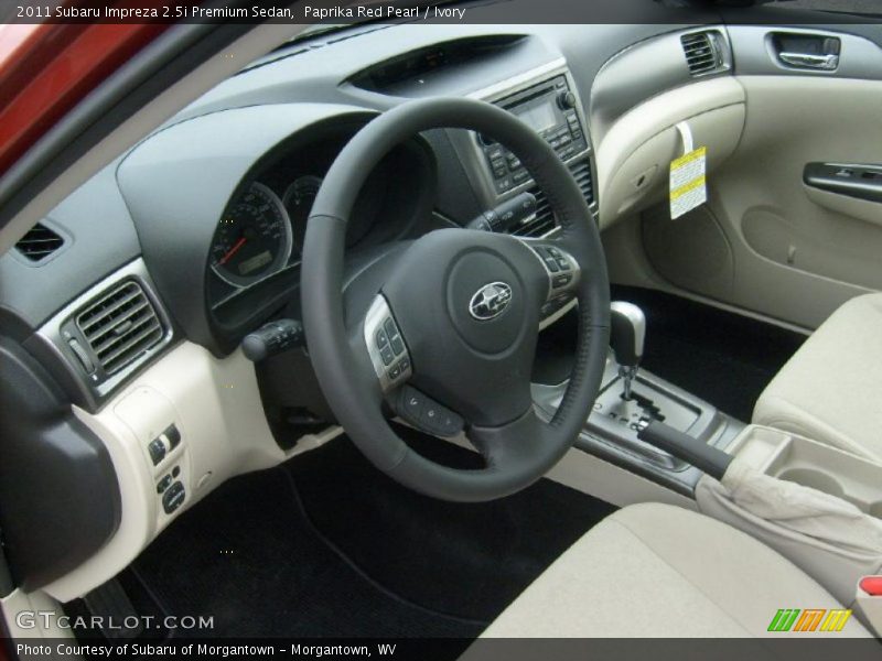 Ivory Interior - 2011 Impreza 2.5i Premium Sedan 
