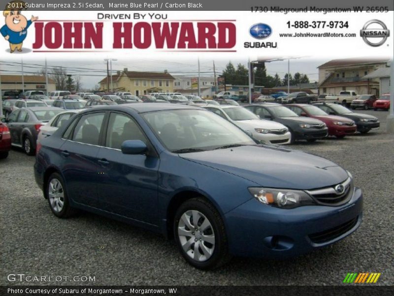 Marine Blue Pearl / Carbon Black 2011 Subaru Impreza 2.5i Sedan