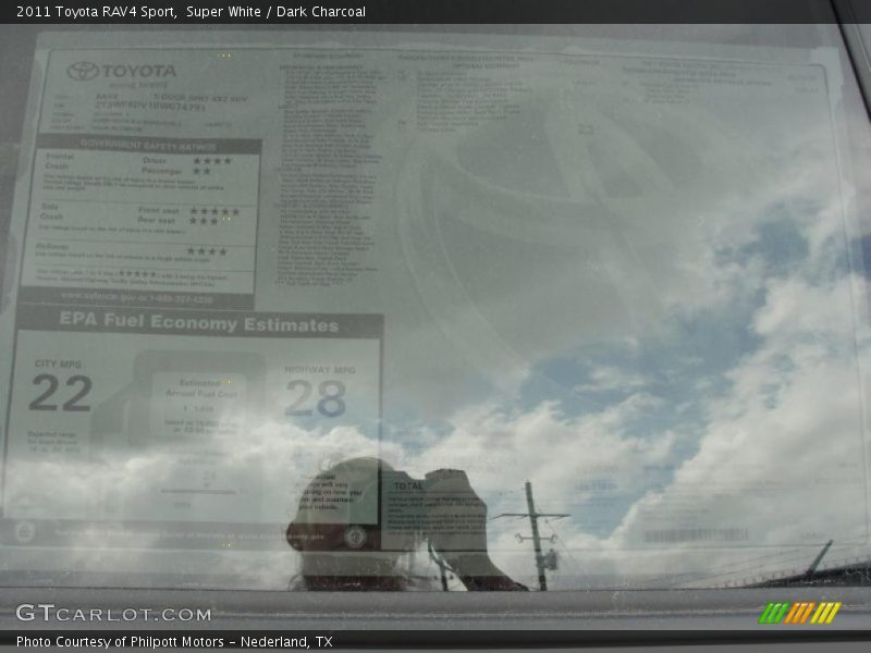 Super White / Dark Charcoal 2011 Toyota RAV4 Sport