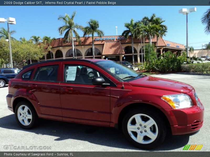 Inferno Red Crystal Pearl / Pastel Pebble Beige 2009 Dodge Caliber SXT