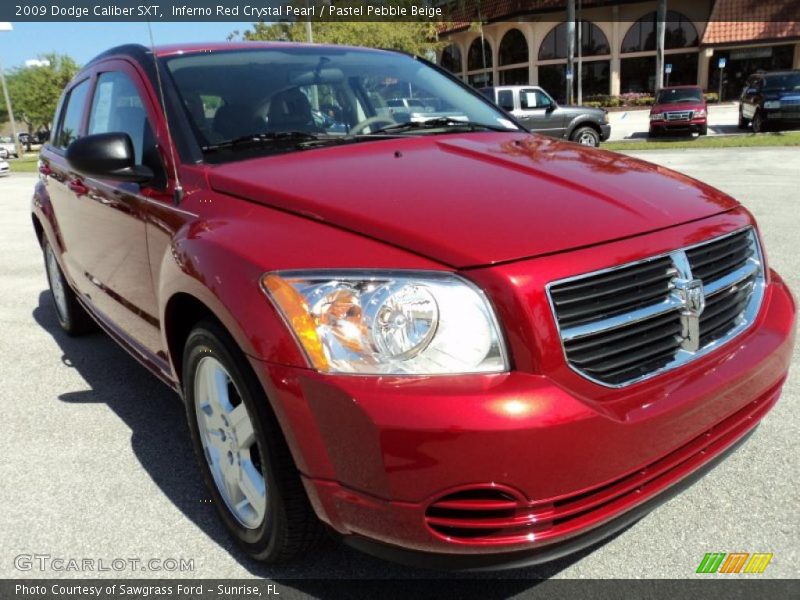 Inferno Red Crystal Pearl / Pastel Pebble Beige 2009 Dodge Caliber SXT