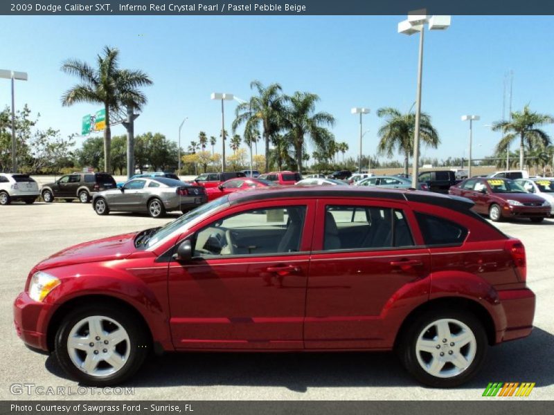 Inferno Red Crystal Pearl / Pastel Pebble Beige 2009 Dodge Caliber SXT