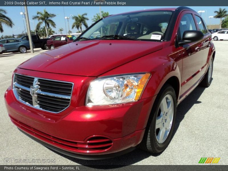 Inferno Red Crystal Pearl / Pastel Pebble Beige 2009 Dodge Caliber SXT