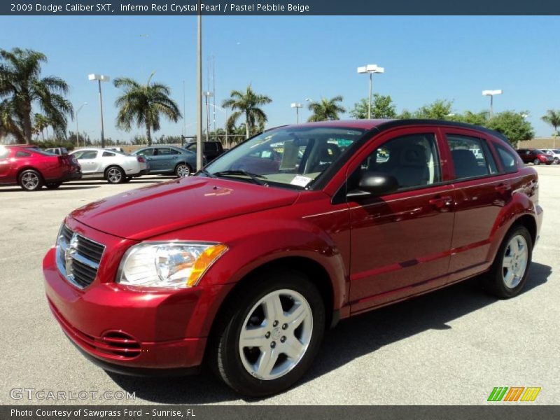 Inferno Red Crystal Pearl / Pastel Pebble Beige 2009 Dodge Caliber SXT