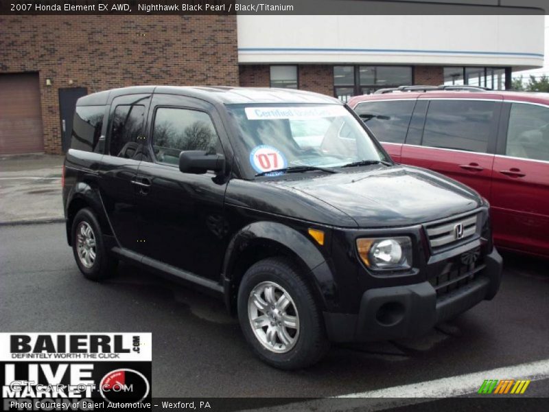 Nighthawk Black Pearl / Black/Titanium 2007 Honda Element EX AWD