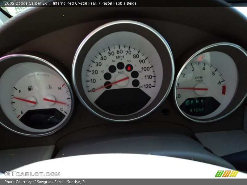 Inferno Red Crystal Pearl / Pastel Pebble Beige 2009 Dodge Caliber SXT