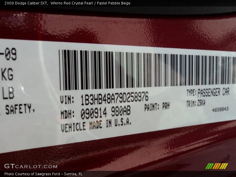 Inferno Red Crystal Pearl / Pastel Pebble Beige 2009 Dodge Caliber SXT