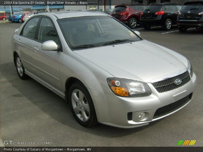 Bright Silver Metallic / Black 2009 Kia Spectra EX Sedan