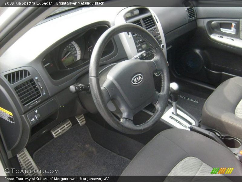 Bright Silver Metallic / Black 2009 Kia Spectra EX Sedan