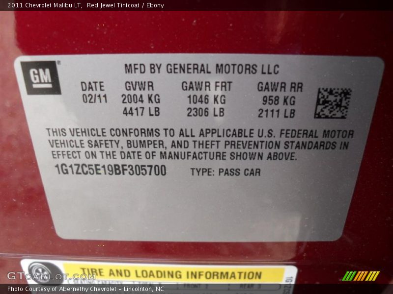 Red Jewel Tintcoat / Ebony 2011 Chevrolet Malibu LT