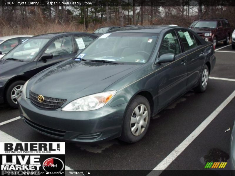 Aspen Green Pearl / Stone 2004 Toyota Camry LE
