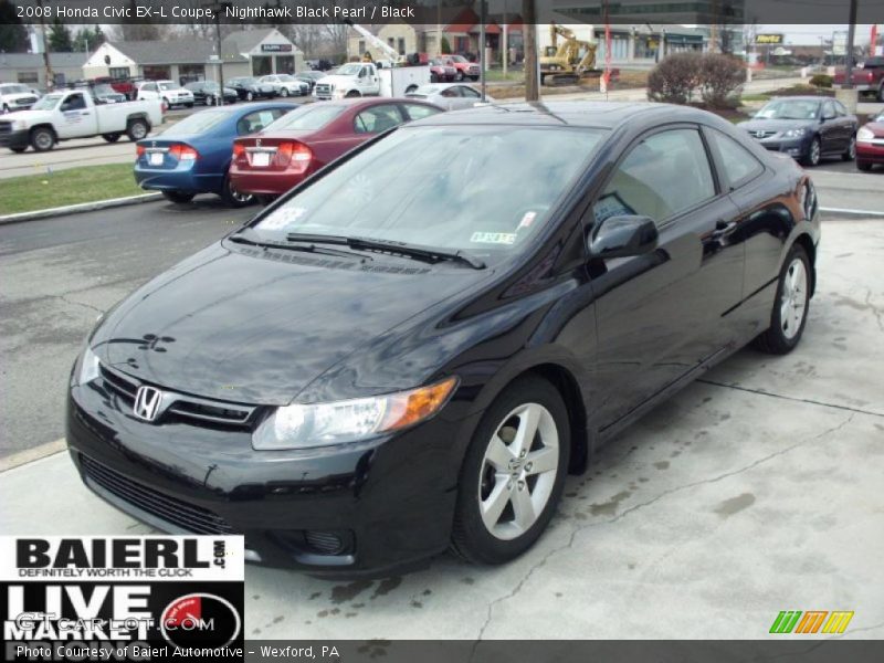 Nighthawk Black Pearl / Black 2008 Honda Civic EX-L Coupe