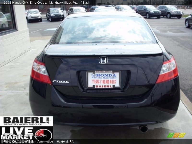 Nighthawk Black Pearl / Black 2008 Honda Civic EX-L Coupe