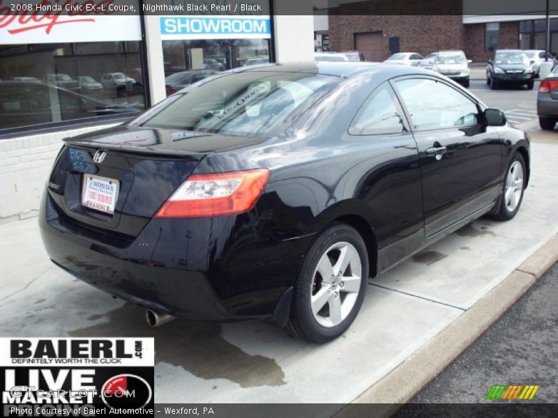 Nighthawk Black Pearl / Black 2008 Honda Civic EX-L Coupe