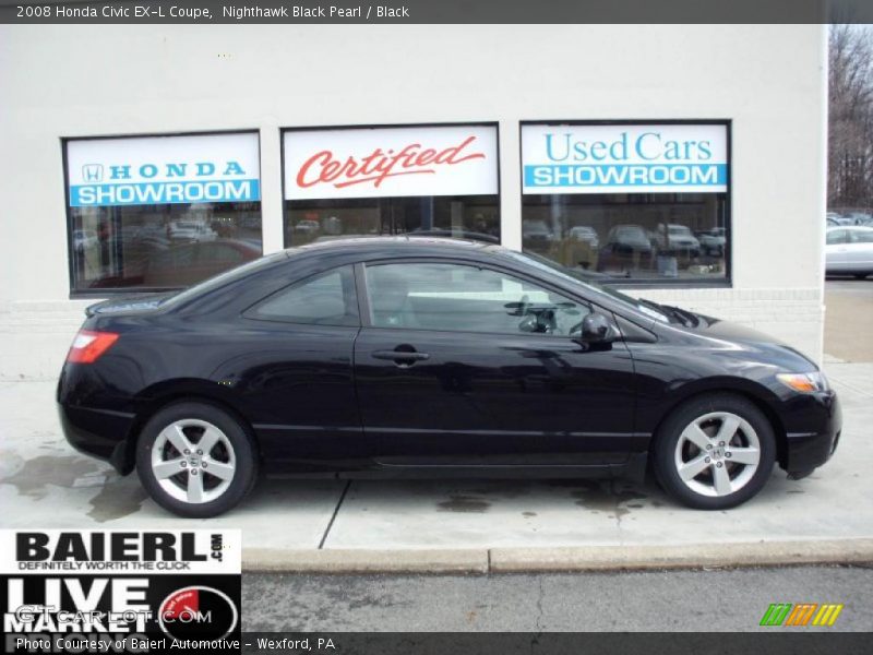 Nighthawk Black Pearl / Black 2008 Honda Civic EX-L Coupe