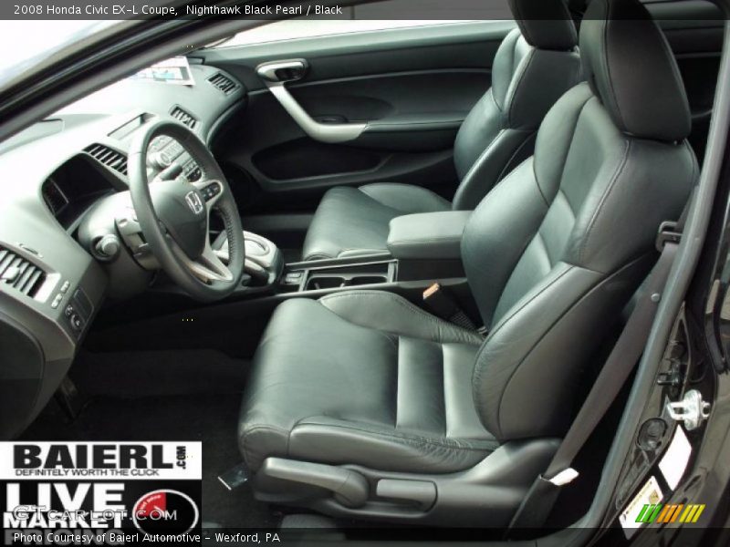 Nighthawk Black Pearl / Black 2008 Honda Civic EX-L Coupe