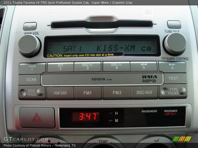 Super White / Graphite Gray 2011 Toyota Tacoma V6 TRD Sport PreRunner Double Cab