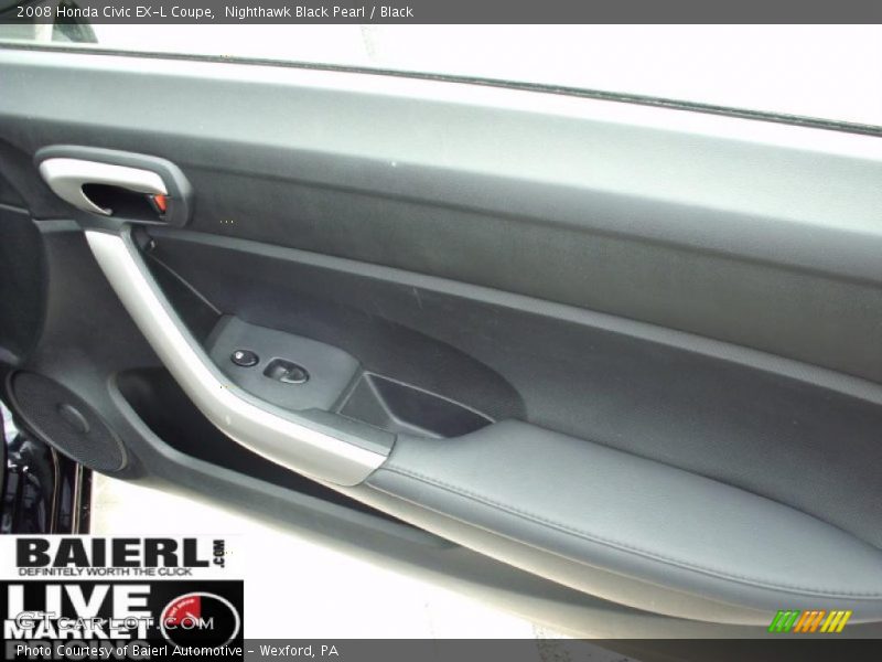 Nighthawk Black Pearl / Black 2008 Honda Civic EX-L Coupe