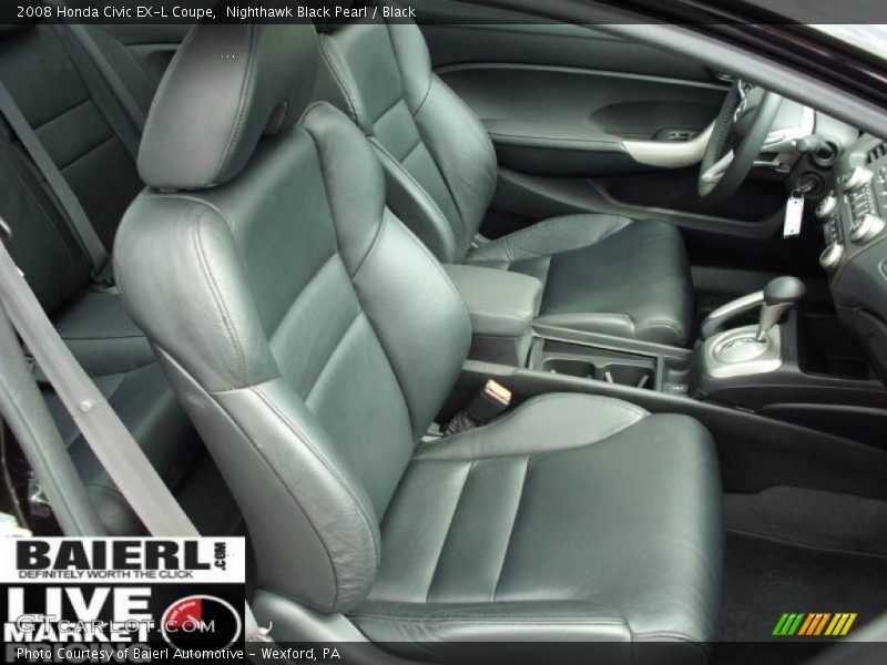 Nighthawk Black Pearl / Black 2008 Honda Civic EX-L Coupe