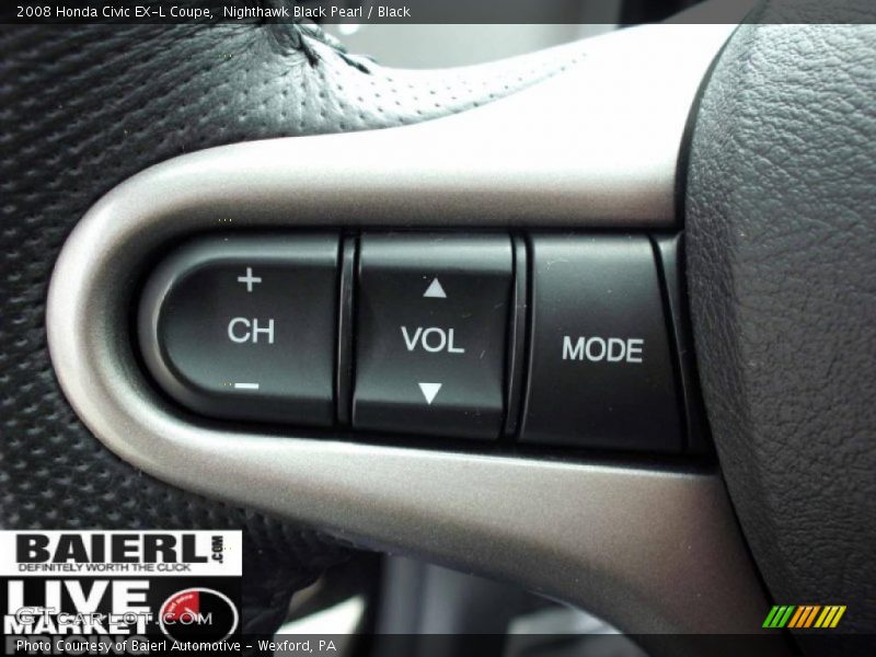 Nighthawk Black Pearl / Black 2008 Honda Civic EX-L Coupe