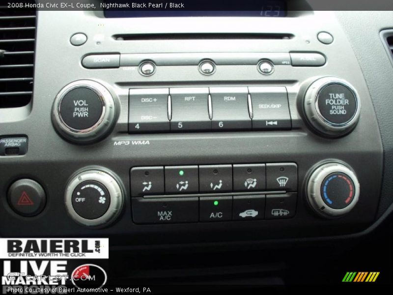 Nighthawk Black Pearl / Black 2008 Honda Civic EX-L Coupe