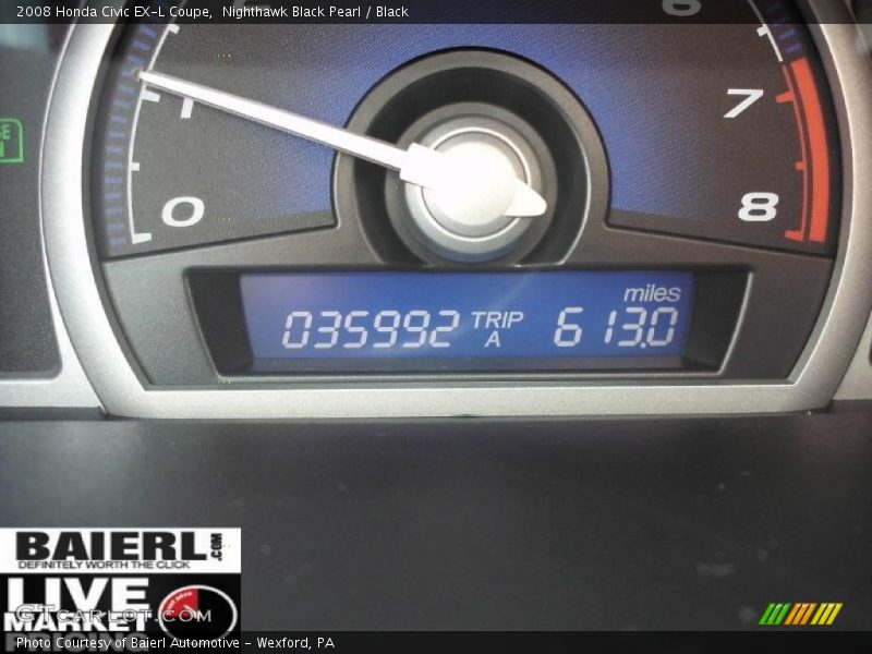 Nighthawk Black Pearl / Black 2008 Honda Civic EX-L Coupe