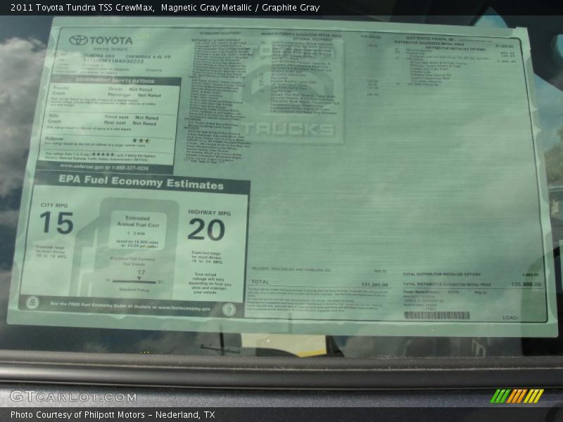  2011 Tundra TSS CrewMax Window Sticker
