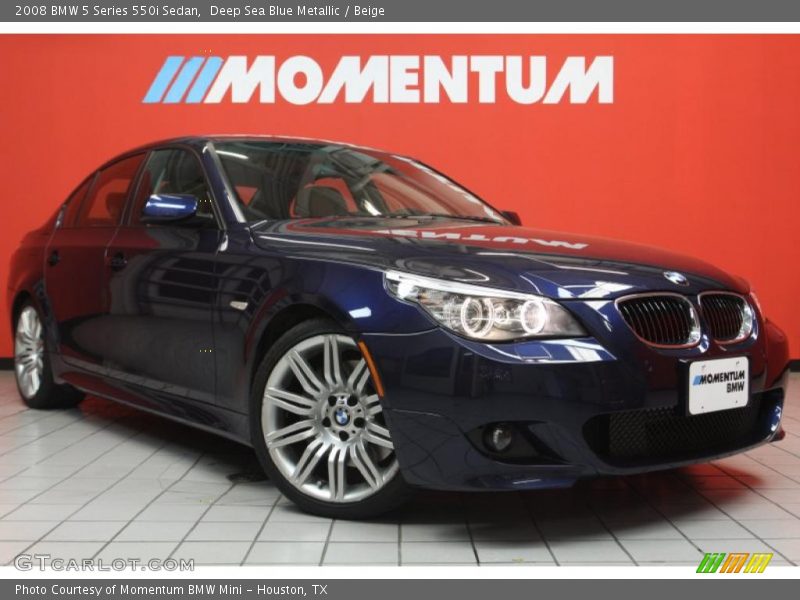 Deep Sea Blue Metallic / Beige 2008 BMW 5 Series 550i Sedan