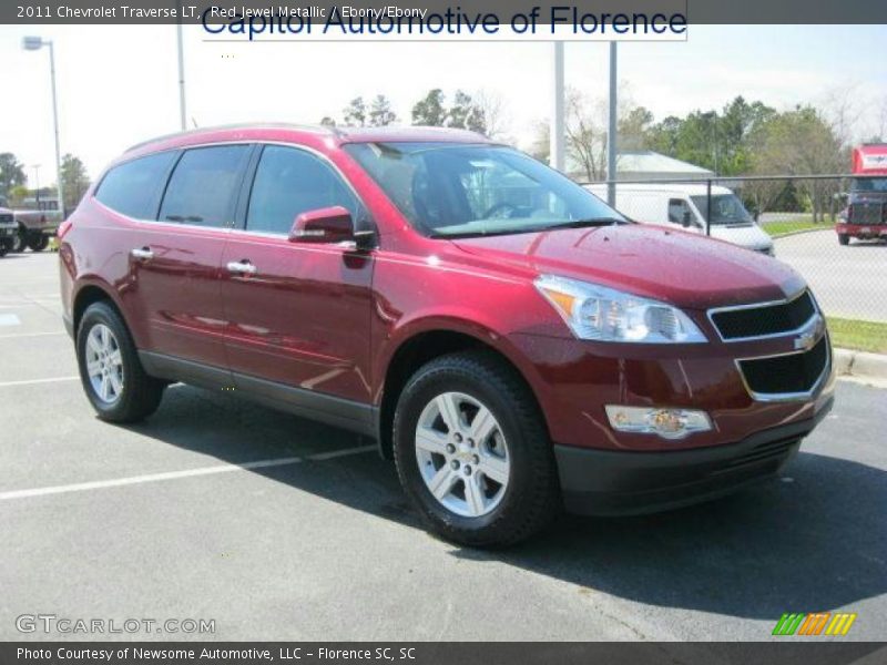 Red Jewel Metallic / Ebony/Ebony 2011 Chevrolet Traverse LT