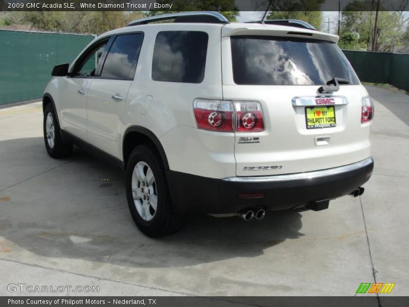 White Diamond Tricoat / Ebony 2009 GMC Acadia SLE