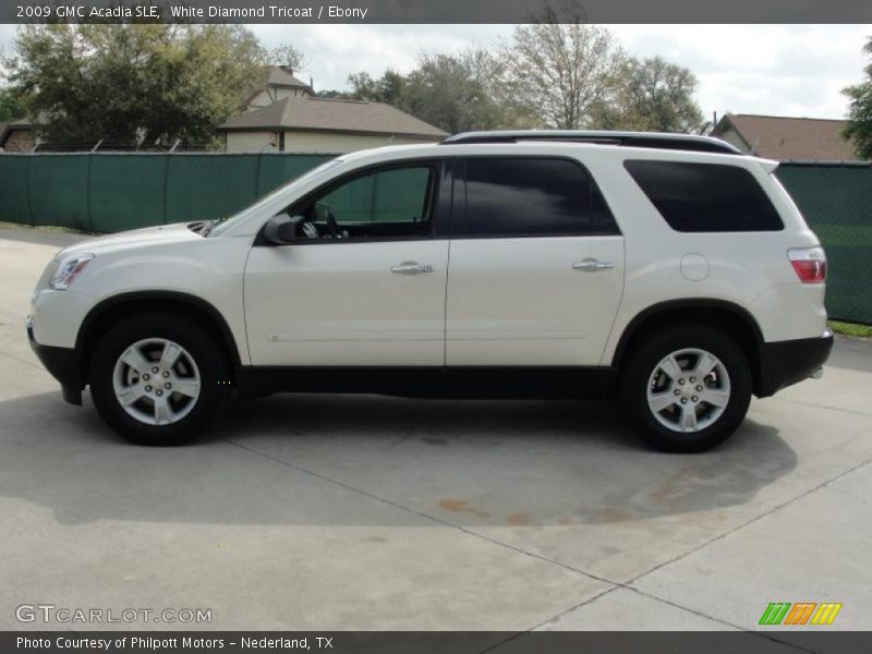 White Diamond Tricoat / Ebony 2009 GMC Acadia SLE