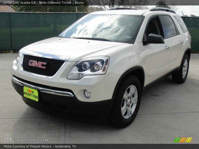 White Diamond Tricoat / Ebony 2009 GMC Acadia SLE