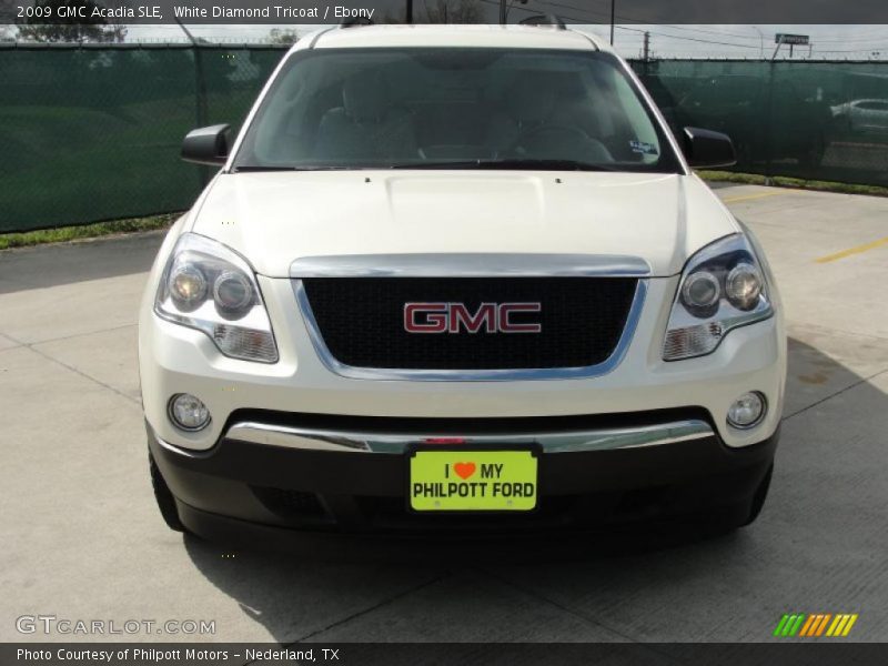 White Diamond Tricoat / Ebony 2009 GMC Acadia SLE