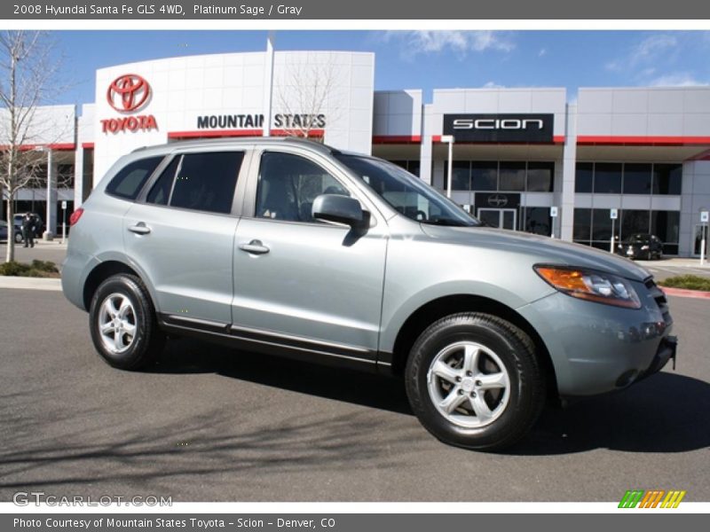 Platinum Sage / Gray 2008 Hyundai Santa Fe GLS 4WD