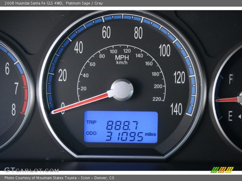 Platinum Sage / Gray 2008 Hyundai Santa Fe GLS 4WD