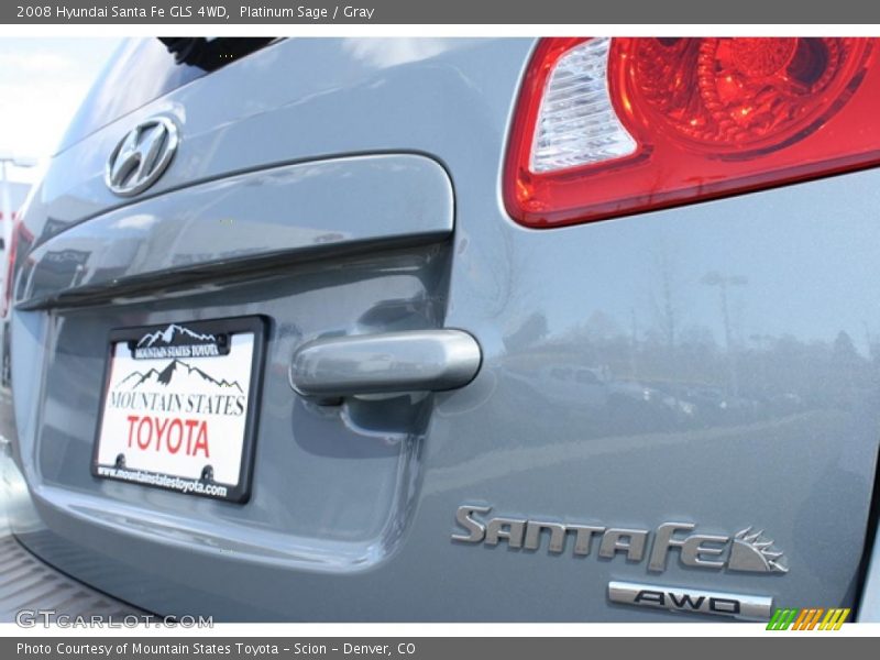 Platinum Sage / Gray 2008 Hyundai Santa Fe GLS 4WD