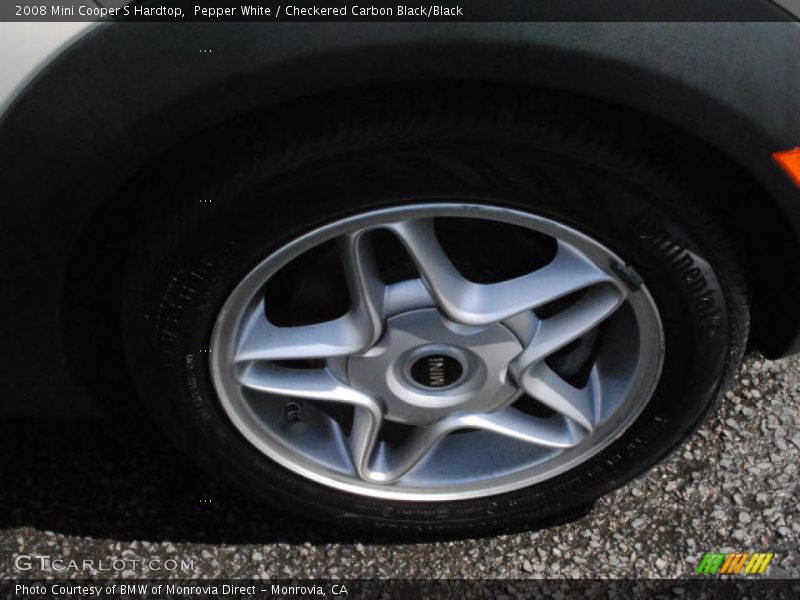 Pepper White / Checkered Carbon Black/Black 2008 Mini Cooper S Hardtop