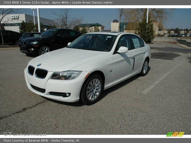 Alpine White / Saddle Brown Dakota Leather 2009 BMW 3 Series 328xi Sedan