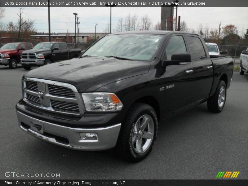 Brilliant Black Crystal Pearl / Dark Slate/Medium Graystone 2009 Dodge Ram 1500 Big Horn Edition Crew Cab