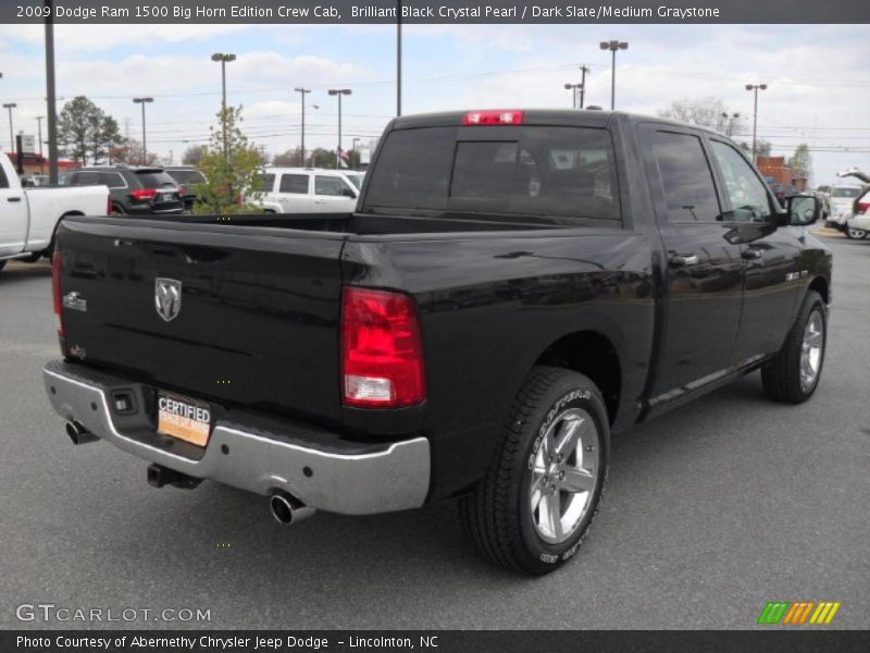 Brilliant Black Crystal Pearl / Dark Slate/Medium Graystone 2009 Dodge Ram 1500 Big Horn Edition Crew Cab