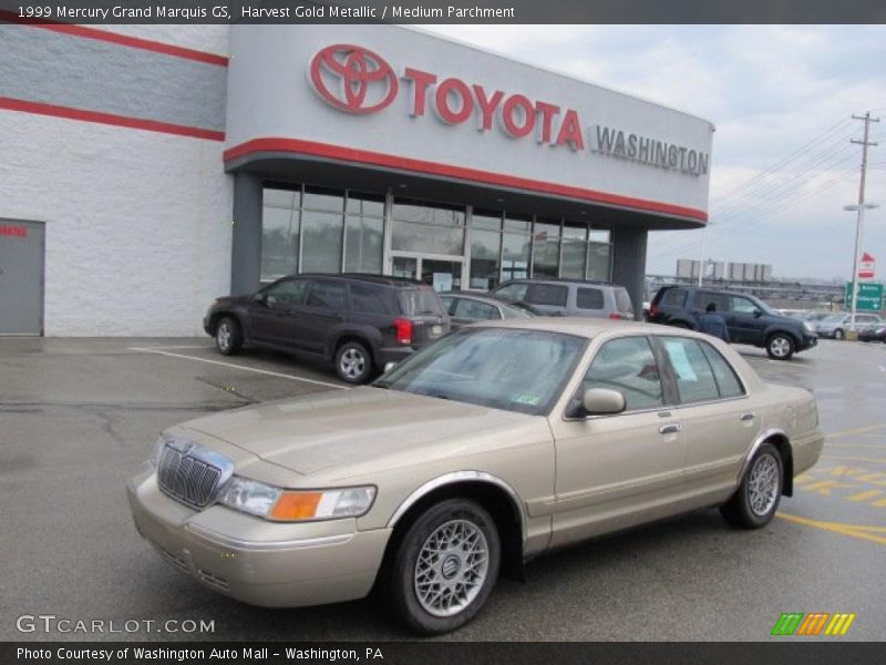 Harvest Gold Metallic / Medium Parchment 1999 Mercury Grand Marquis GS