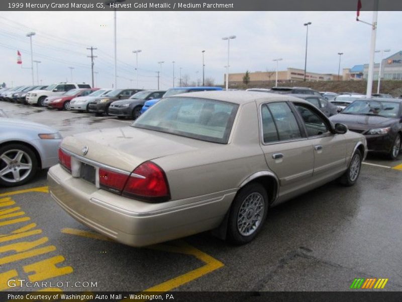Harvest Gold Metallic / Medium Parchment 1999 Mercury Grand Marquis GS