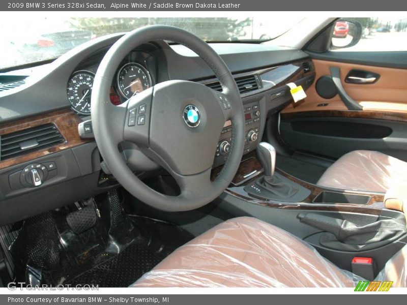 Alpine White / Saddle Brown Dakota Leather 2009 BMW 3 Series 328xi Sedan