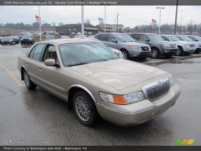 Harvest Gold Metallic / Medium Parchment 1999 Mercury Grand Marquis GS