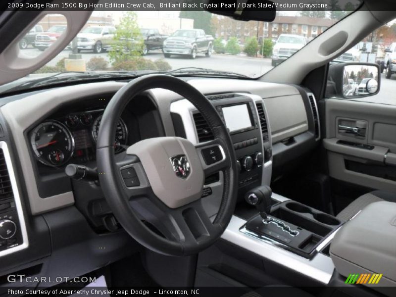 Brilliant Black Crystal Pearl / Dark Slate/Medium Graystone 2009 Dodge Ram 1500 Big Horn Edition Crew Cab
