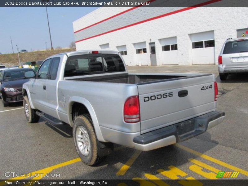 Bright Silver Metallic / Dark Slate Gray 2002 Dodge Dakota Sport Club Cab 4x4