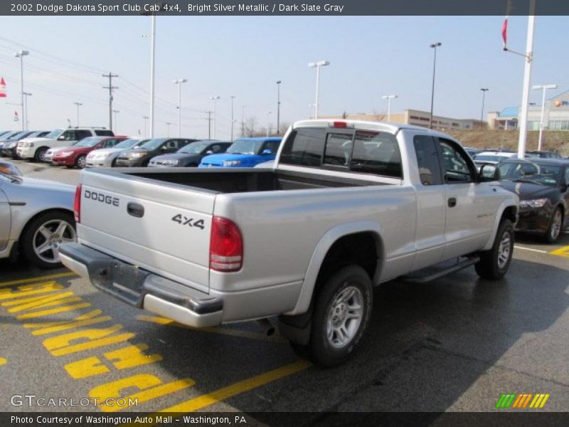 Bright Silver Metallic / Dark Slate Gray 2002 Dodge Dakota Sport Club Cab 4x4