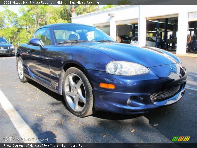 Midnight Blue Mica / Parchment 2003 Mazda MX-5 Miata Roadster
