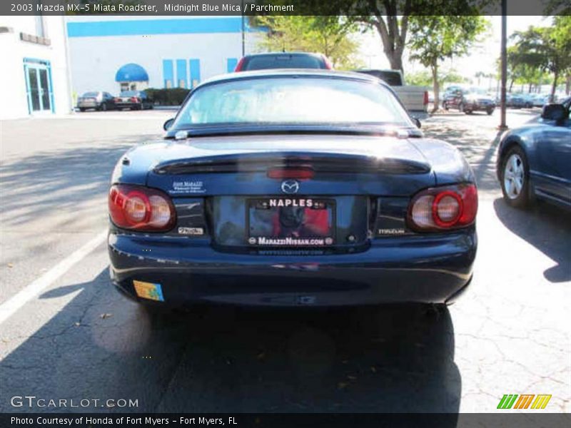 Midnight Blue Mica / Parchment 2003 Mazda MX-5 Miata Roadster
