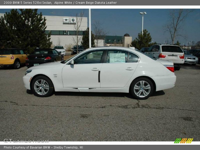 Alpine White / Cream Beige Dakota Leather 2009 BMW 5 Series 528xi Sedan